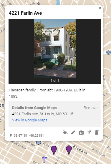 From Google street view, the Flanagan house on 4221 Farlin Av, St. Louis